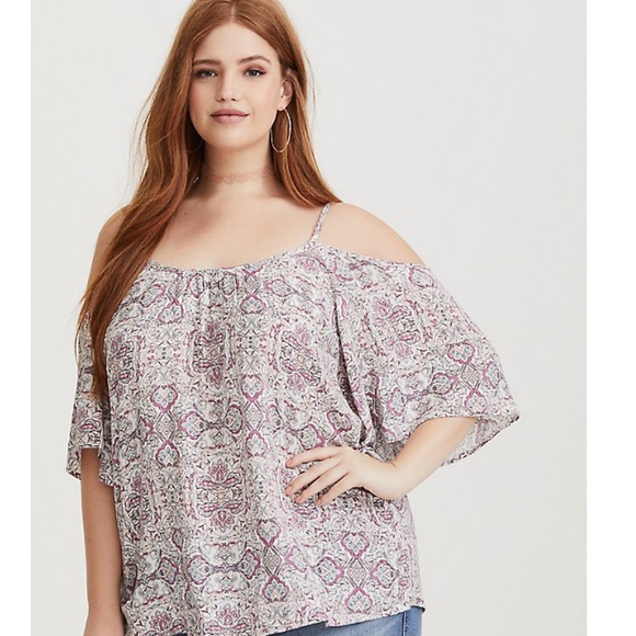 torrid Tops - torrid lavender cold shoulder top size 2x women
